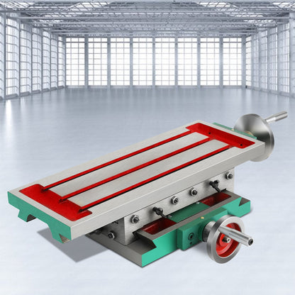 Milling Working Table 17.7 X 6.7 Inch, Compound Milling Machine Work Table 2 Axis 4 Ways Move, Multifunction Milling Working Table Heavy-duty Structure,for Milling and Drilling Machine