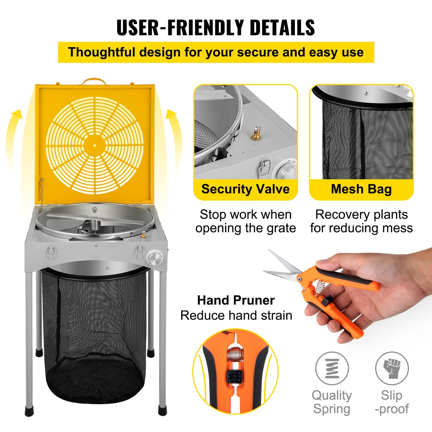 18" Tabletop Hydroponic 3-Speed Electric Leaf Bud Trimmer Trim Reaper with 6 Extra Blades