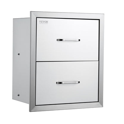 17,7"x20,5" UTOMHUS KÖK / BBQ ISLAND ROSTFRITT STÅL DUBBLA FÖRVARINGSLÅDA