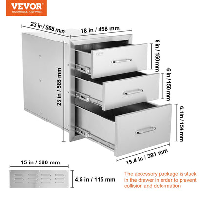 Vevor Outdoor-Küchenbox, Grillbox, Aufbewahrung, 45 x 58 cm, Edelstahlbox
