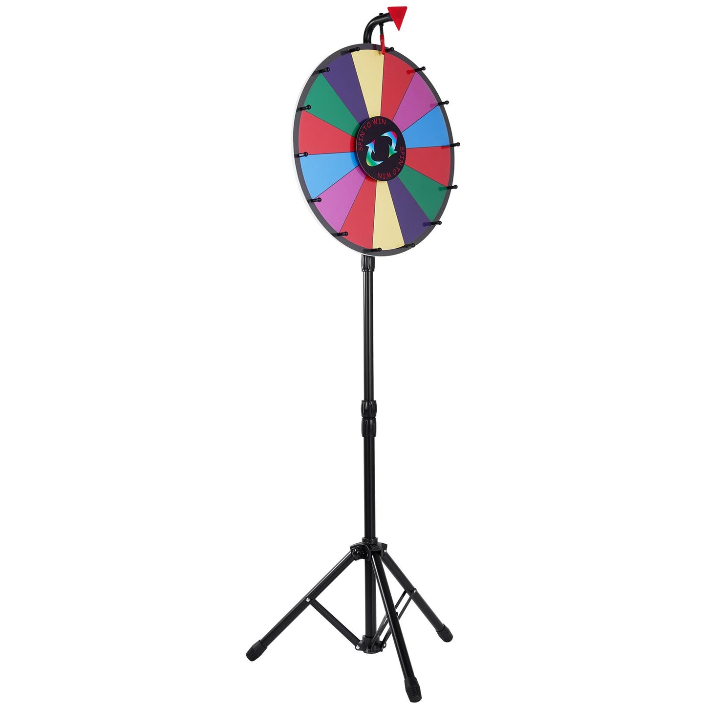 18” Prize Wheel Stand Floor Stand Color Prize Wheel Fortune Spinner 14 Seats Dry Ease Tradeshow Fortune Spinning Game (18 inch)