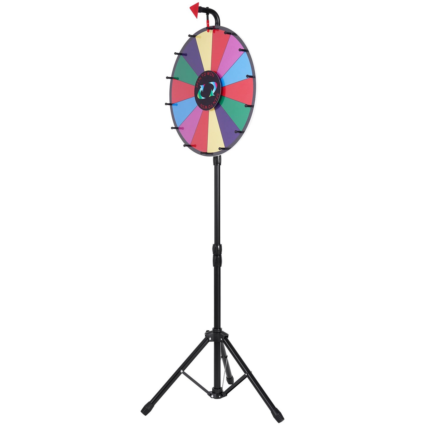 18” Prize Wheel Stand Floor Stand Color Prize Wheel Fortune Spinner 14 Seats Dry Ease Tradeshow Fortune Spinning Game (18 inch)