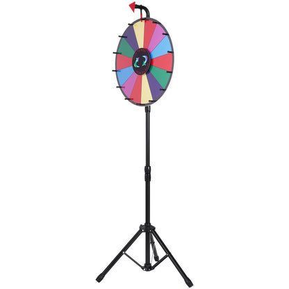 18” Prize Wheel Stand Floor Stand Color Prize Wheel Fortune Spinner 14 Seats Dry Ease Tradeshow Fortune Spinning Game (18 inch)