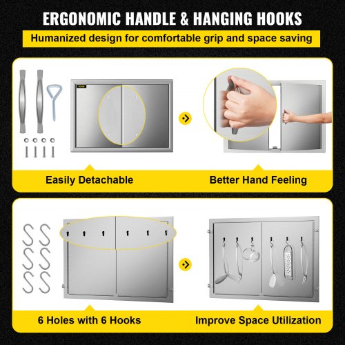 Küchentüren im Freien BBQ-Küchentüren 19x28 Zoll-Edelstahl-Schränke