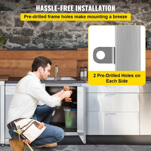 Küchentüren im Freien BBQ-Küchentüren 19x28 Zoll-Edelstahl-Schränke