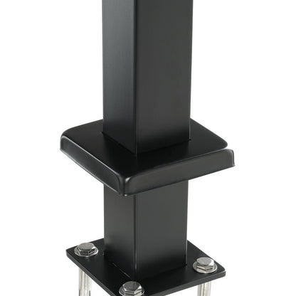 Cable railing post 36x2x2in steel railing post without holes 1-pack black
