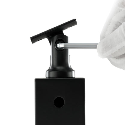 Cable Railing Post 36x2x2in L-Shaped Hole Corner Railing Post Black 1pc