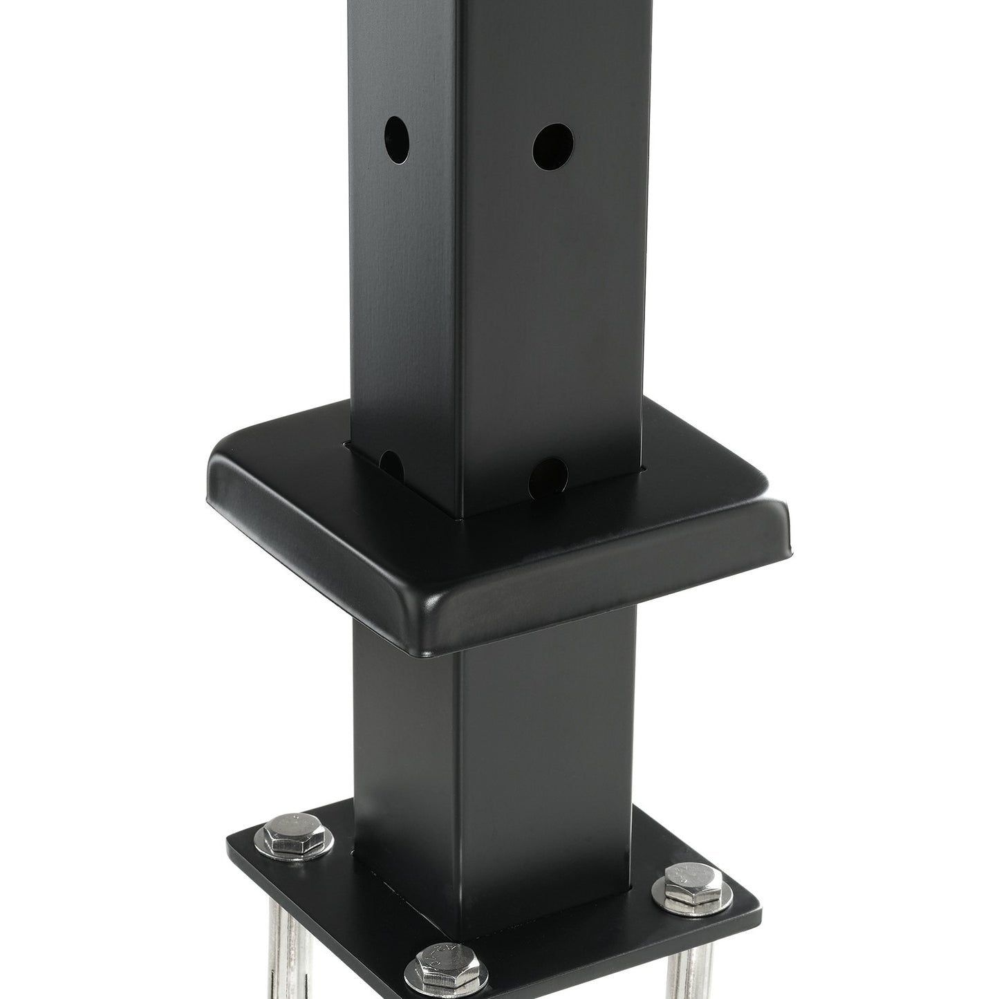 Cable Railing Post 36x2x2in L-Shaped Hole Corner Railing Post Black 1pc