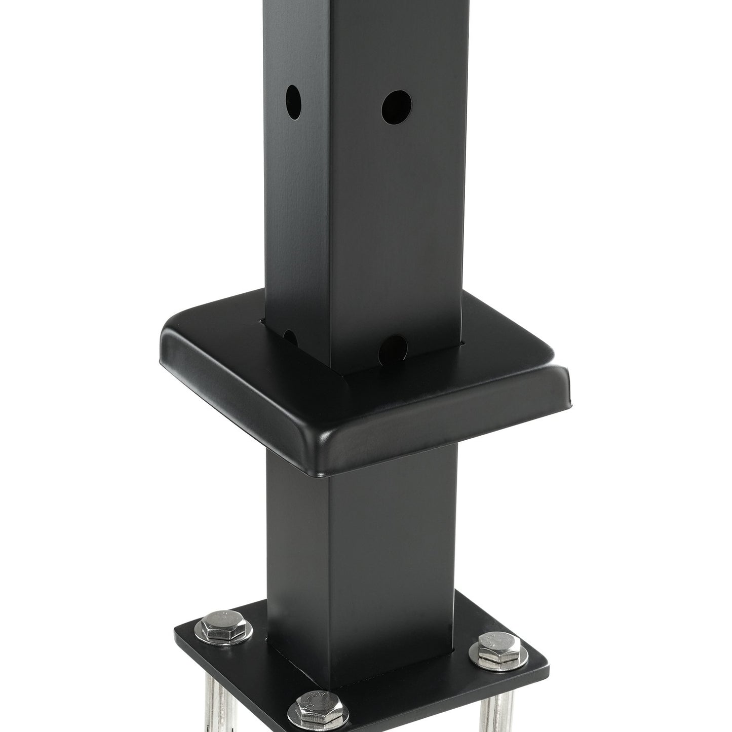 Cable Railing Post 42x1x2in L-Shaped Hole Corner Railing Post Black 1pc