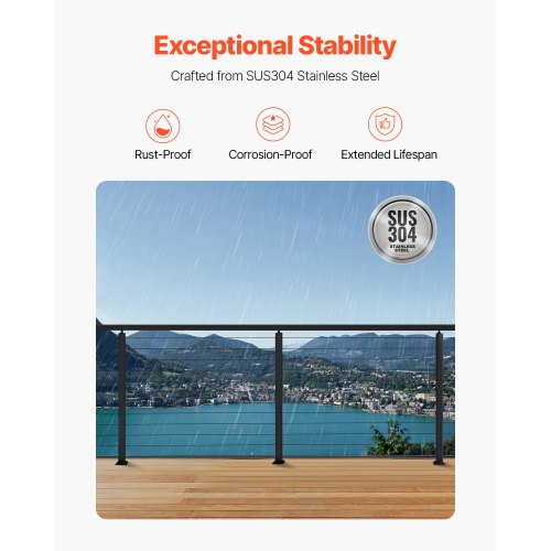 Cable Railing Post 42x1x2 inch Pre-drilled Post 1JZLGZXHS1063GGTD001V0 | EU