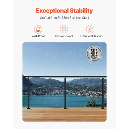 Cable Railing Post 42x1x2 inch Pre-drilled Post 1JZLGZXHS1063GGTD001V0 | EU