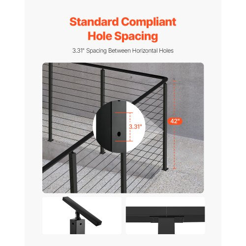 VEVRO Kabelgeländerpfosten 42x2x2 Zoll mit L-förmigen Löchern 1JZLGZXHS1065S1EW001V0 | EU