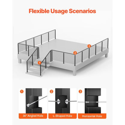VEVRO Kabelgeländerpfosten 42x2x2 Zoll mit L-förmigen Löchern 1JZLGZXHS1065S1EW001V0 | EU