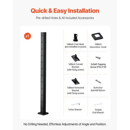 VEVRO Kabelgeländerpfosten 42x2x2 Zoll mit L-förmigen Löchern 1JZLGZXHS1065S1EW001V0 | EU