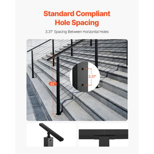 cable railing post 42x2x2 in with 30° angled holes 1JZLGZXHS106W3XAA001V0 | EU