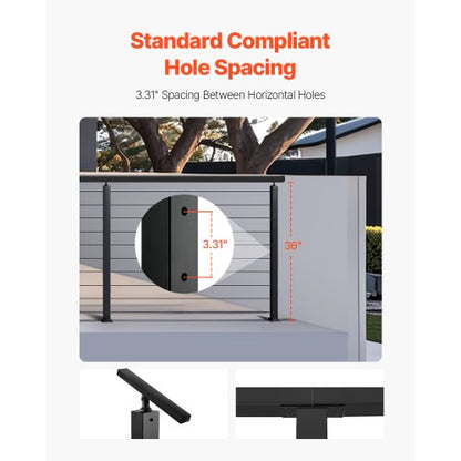 cable railing post 36x2x2 in horizontal hollow post 1JZLGZXHS9148RVYS001V0 | EU