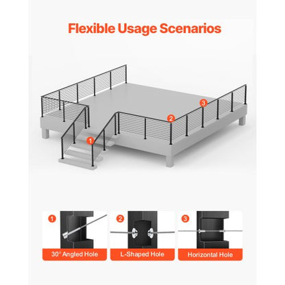 cable railing post 36x2x2 in horizontal hollow post 1JZLGZXHS9148RVYS001V0 | EU