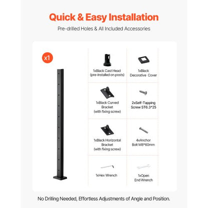 cable railing post 36x2x2 in horizontal hollow post 1JZLGZXHS9148RVYS001V0 | EU