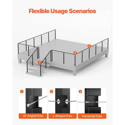 VEVRO Kabelgeländerpfosten 36x1x2 Zoll mit L-förmigen Löchern 1JZLGZXHS914IVCFL001V0 | EU