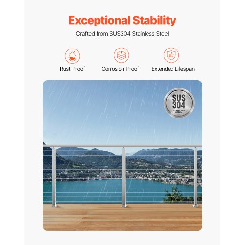 Cable Railing Post 42x2x2 inch Pre-drilled Post 1JZLGZXYS1061EF8W001V0 | EU