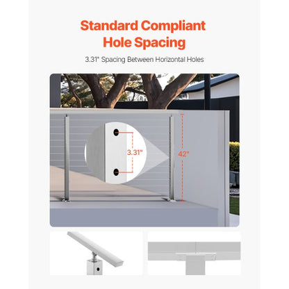 Cable Railing Post 42x2x2 inch Pre-drilled Post 1JZLGZXYS1061EF8W001V0 | EU