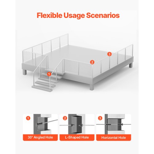 Cable Railing Post 42x2x2 inch Pre-drilled Post 1JZLGZXYS1061EF8W001V0 | EU
