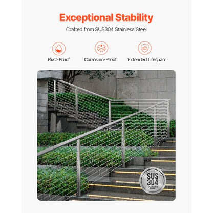 Cable Railing Post 42x2x2 inch with 30° Angled Holes 1JZLGZXYS1062TLWC001V0 | EU