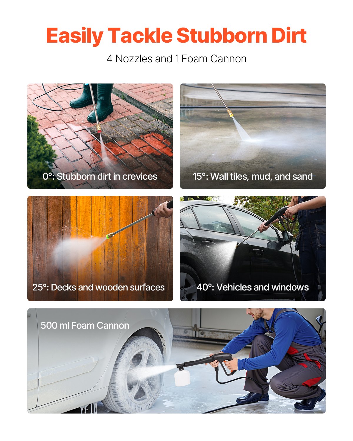 Electric Pressure Washer, Max 4500 PSI and 3.2 GPM, High Power Pressure Cleaning Machine with 4 Quick Connect Nozzles and a Foam Cannon, Ideal for Cars/Fences/Driveways/Patios/Home Cleaning