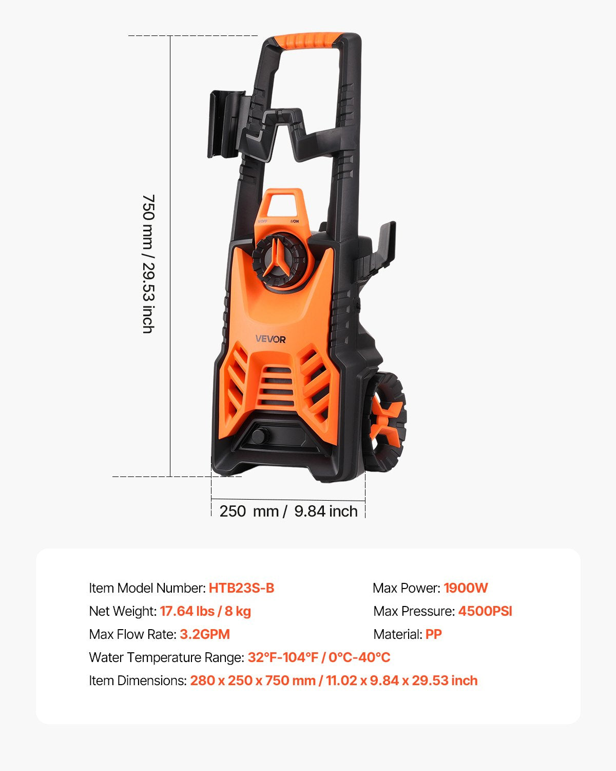 Electric Pressure Washer, Max 4500 PSI and 3.2 GPM, High Power Pressure Cleaning Machine with 4 Quick Connect Nozzles and a Foam Cannon, Ideal for Cars/Fences/Driveways/Patios/Home Cleaning