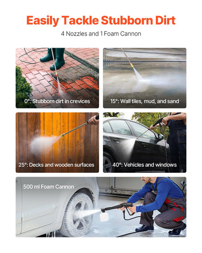 Electric Pressure Washer, Max 4500 PSI and 3.2 GPM With Pressure Adjustment, High Power Pressure Cleaning Machine with 4 Quick Connect Nozzles, for Cars/Fences/Driveways/Patios/Home Cleaning