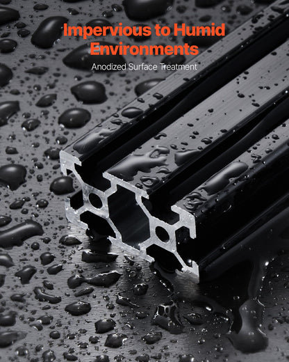 4PCS 39.4 in (1000mm) T Slot 2040 Aluminum Extrusion Profile, European Standard Anodized Linear Rail, High-Strength Extruded Aluminum Rail for 3D Printer, CNC Machine DIY, Laser Engraving, Black