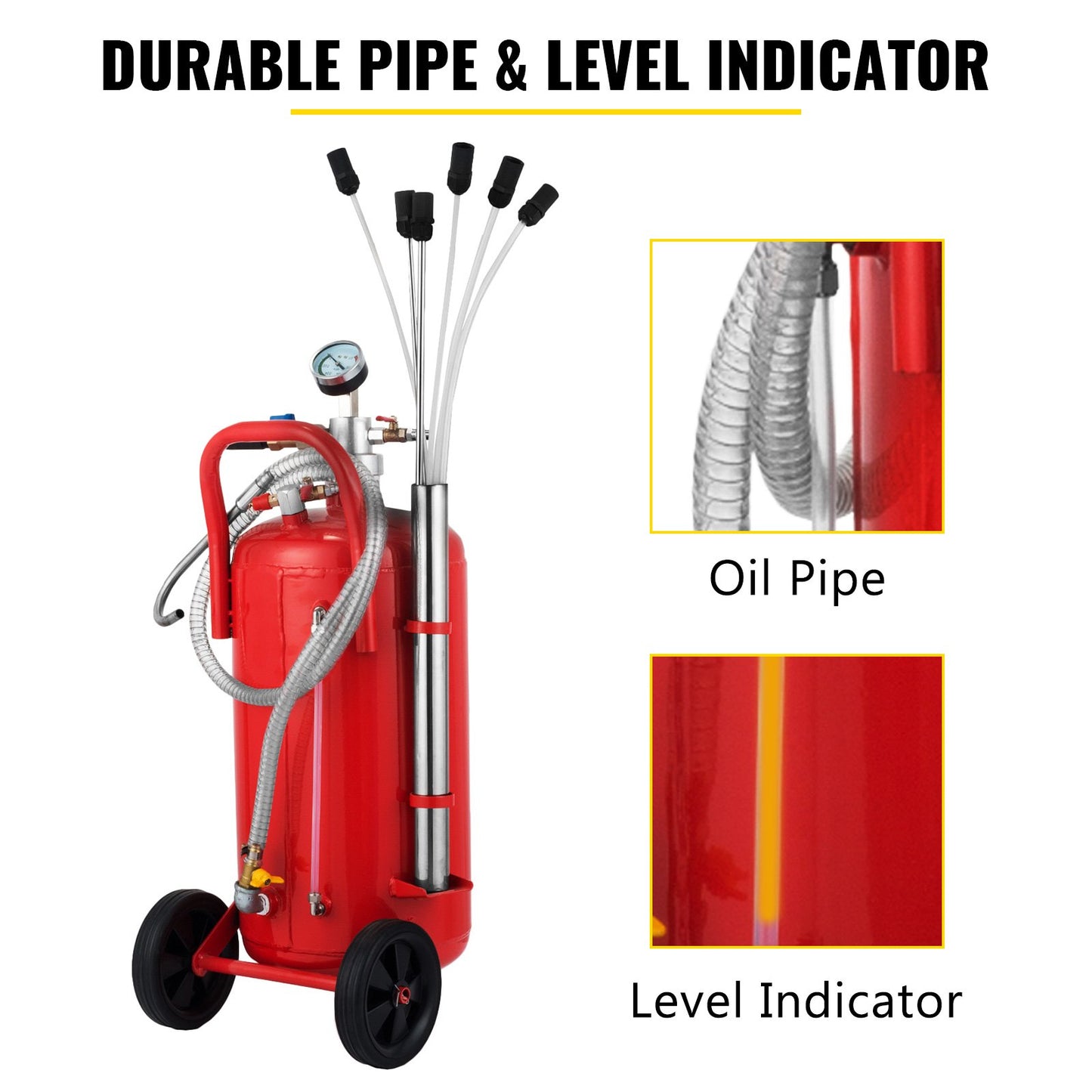 5 Gallon Portable Air Pneumatic Waste Oil Garage Extractor Drain Tank