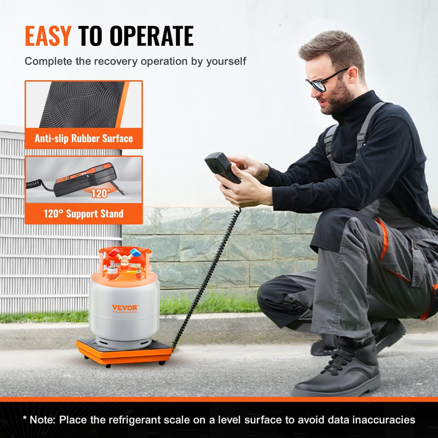 Electronic Digital Refrigerant Charging Freon Weight Scale 220LB for HVAC