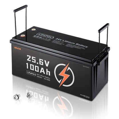 24V 100Ah LiFePO4 Lithium Battery, Built-in 50A BMS, Deep Cycle Lithium Rechargeable Battery with Low Temperature Protection, 4000+ Cycles, Max. 2560Wh, for RV, Camper, Trolling Motors, Marine