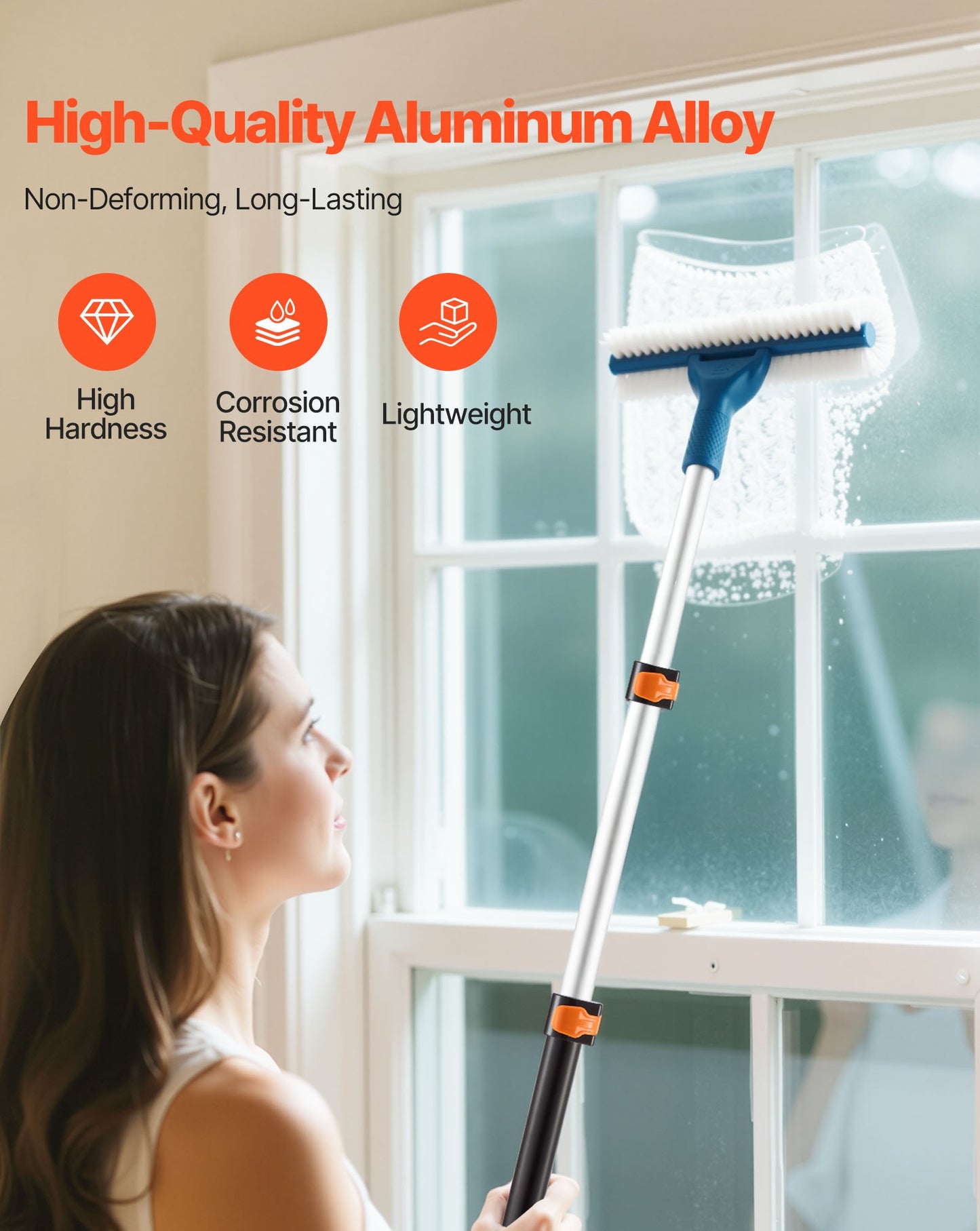Telescopic Extension Pole, 1.76-4 FT Multi-Purpose Extendable Pole, Sturdy Aluminum Alloy Paint Pole Extension with Flip-Lock Design, High Reach Roller Stick for Painting, Dusting and Cleaning
