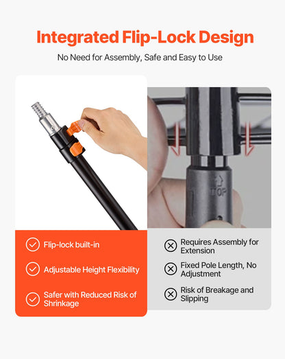 Telescopic Extension Pole, 1.76-4 FT Multi-Purpose Extendable Pole, Sturdy Aluminum Alloy Paint Pole Extension with Flip-Lock Design, High Reach Roller Stick for Painting, Dusting and Cleaning