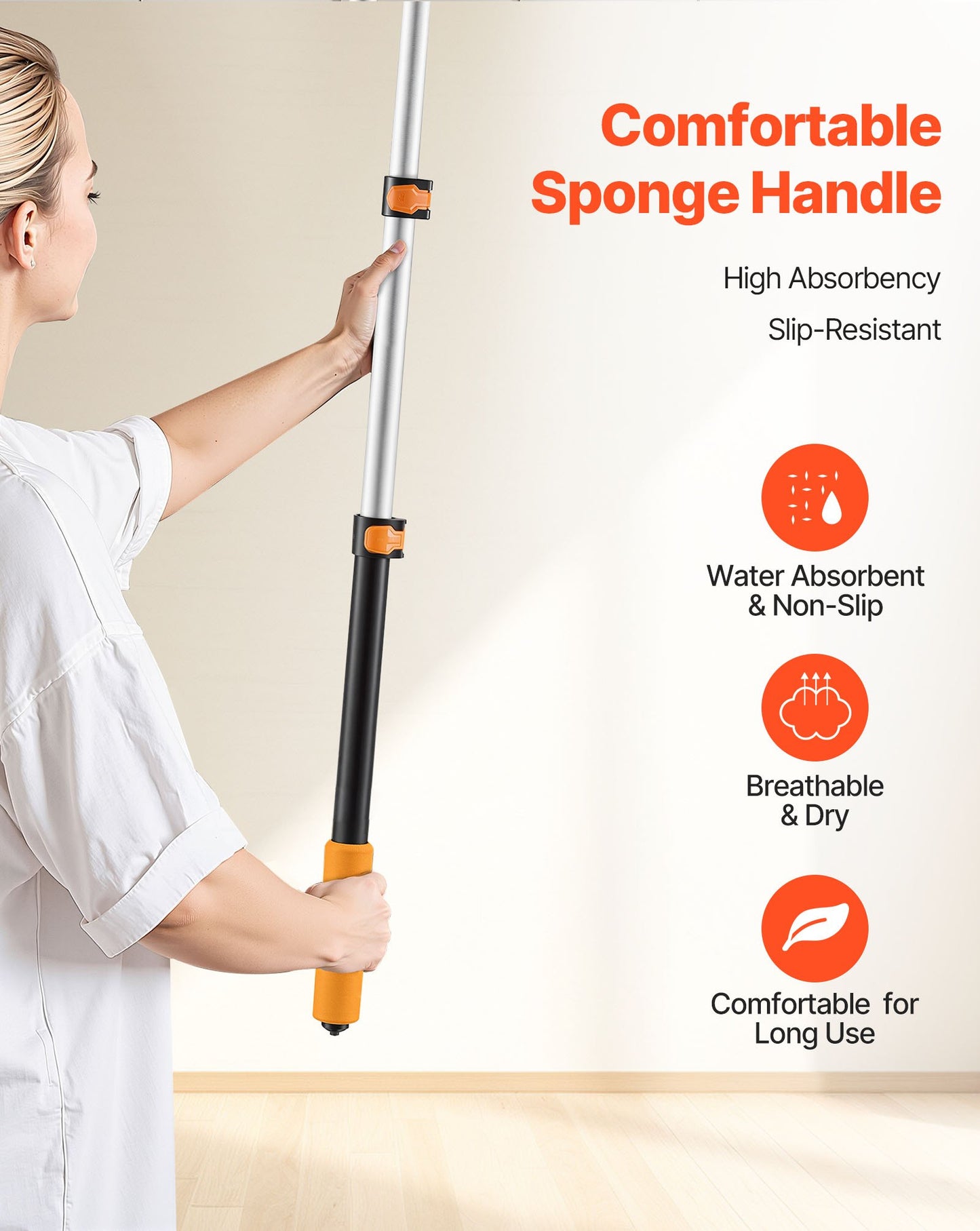 Telescopic Extension Pole, 1.76-4 FT Multi-Purpose Extendable Pole, Sturdy Aluminum Alloy Paint Pole Extension with Flip-Lock Design, High Reach Roller Stick for Painting, Dusting and Cleaning