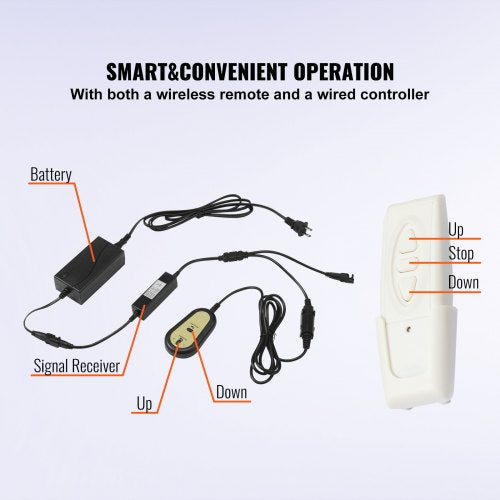 Motoriserad TV-lyftslaglängd 20 tum Motoriserad TV-fäste Passar för 28-32" TV-lyft med fjärrkontroll Höjdjusterbar belastningskapacitet 132 kg trådlös fjärrkontroll |  EU