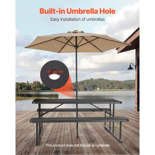 Picknicktisch, faltbar, Stahl, Campingtisch, Stuhl, Garten, drinnen und draußen | EU