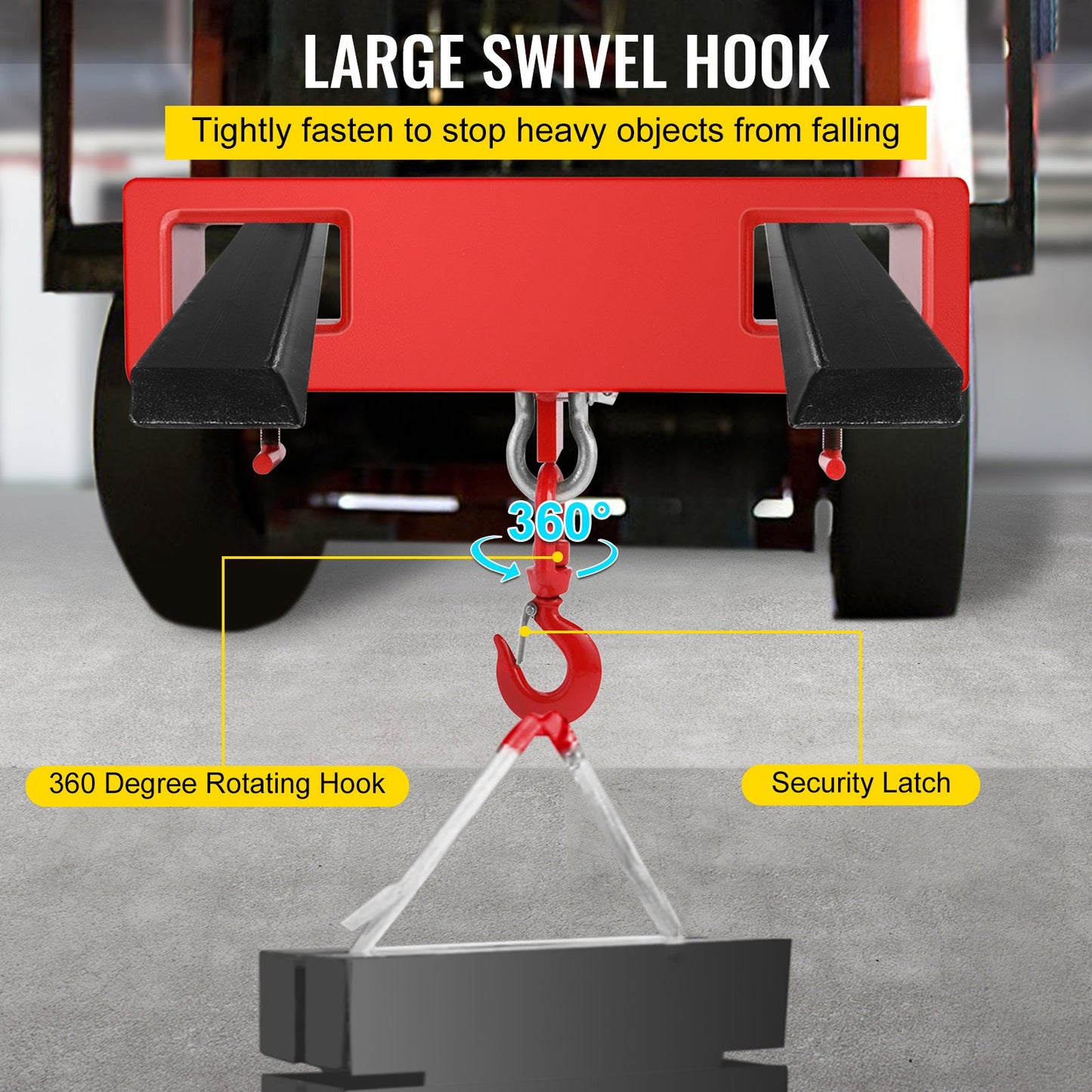 Titan Forklift Lifting Hoist Swivel Hook Mobile Crane 4400 lb. capacity lift