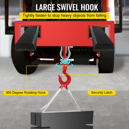 Titan Forklift Lifting Hoist Swivel Hook Mobile Crane 4400 lb. capacity lift