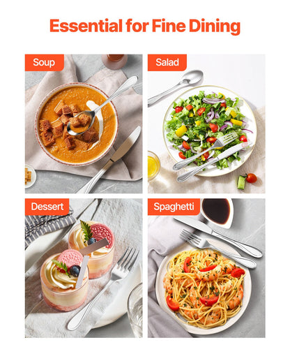 30-teiliges Silberbesteckset Edelstahlbesteck Besteck für 6