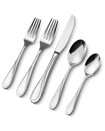 65-piece silver cutlery set stainless steel cutlery cutlery for 12
