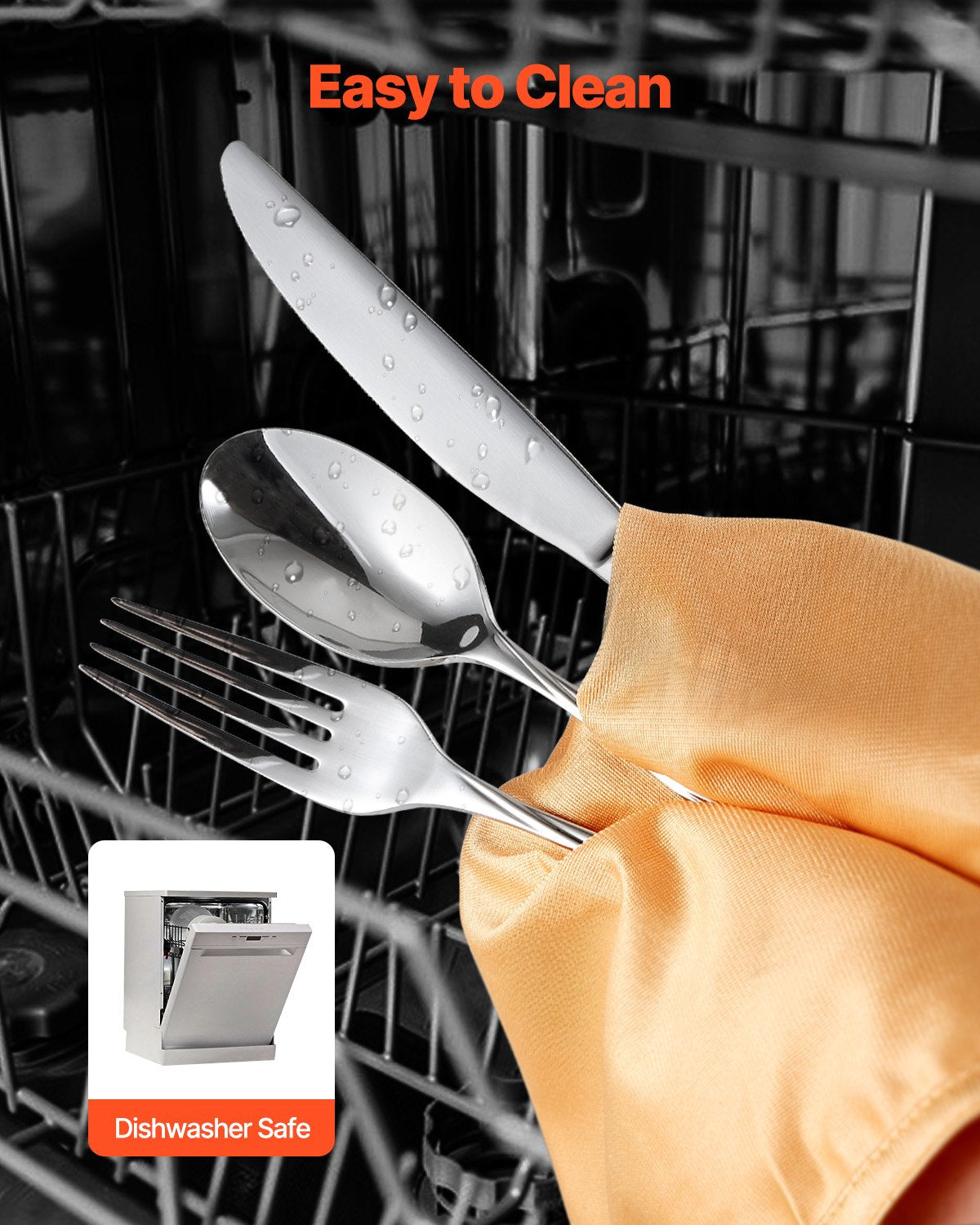 45-teiliges Silberbesteckset Edelstahlbesteck Besteck für 8