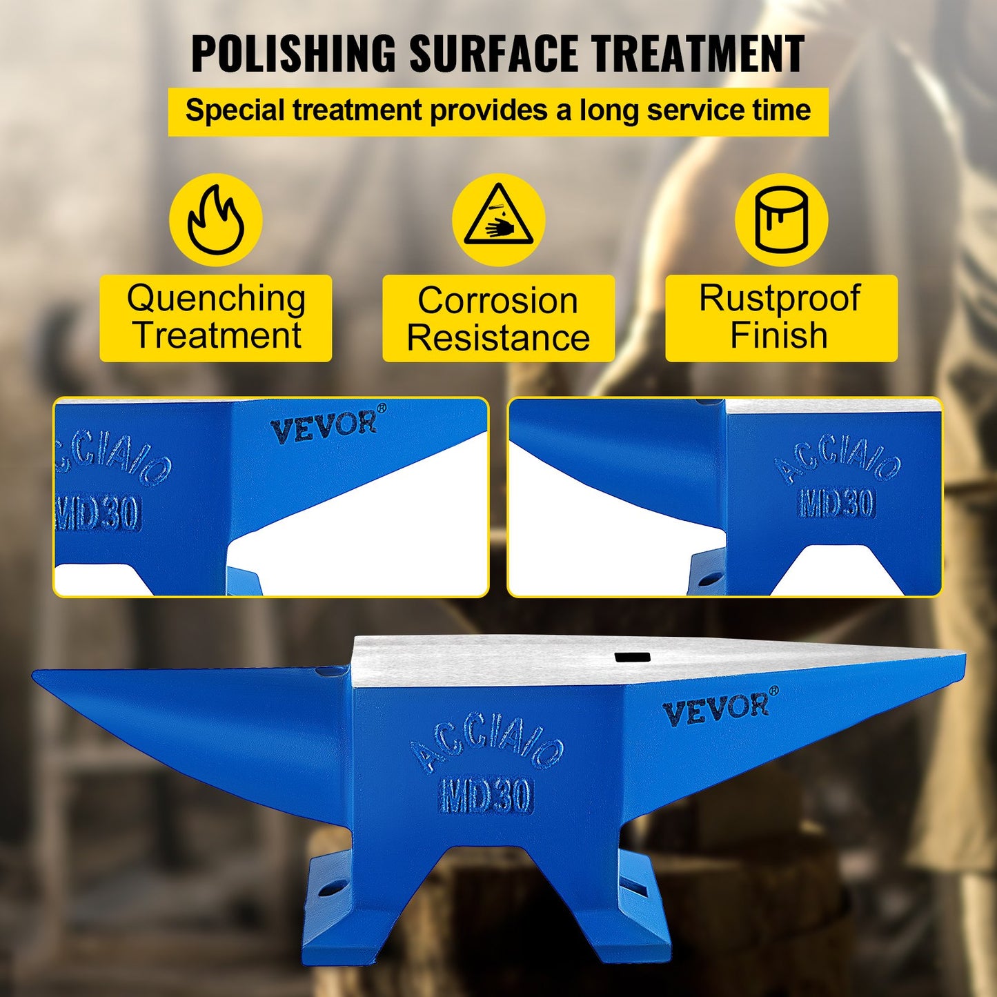 Pro Horn Anvil , 30KG/66.1LBS Weight Steel Anvil Blacksmith Blacksmith Anvil, Portable Rugged Cast Iron Anvil Blacksmith Anvil Stable Workbench Blacksmith Forge Anvil Tool