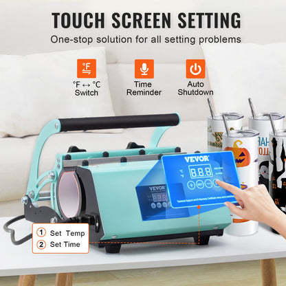 Tumbler-Hitzepresse-Maschine Tumbler-Presse-Set mit 8 Sublimationsbechern