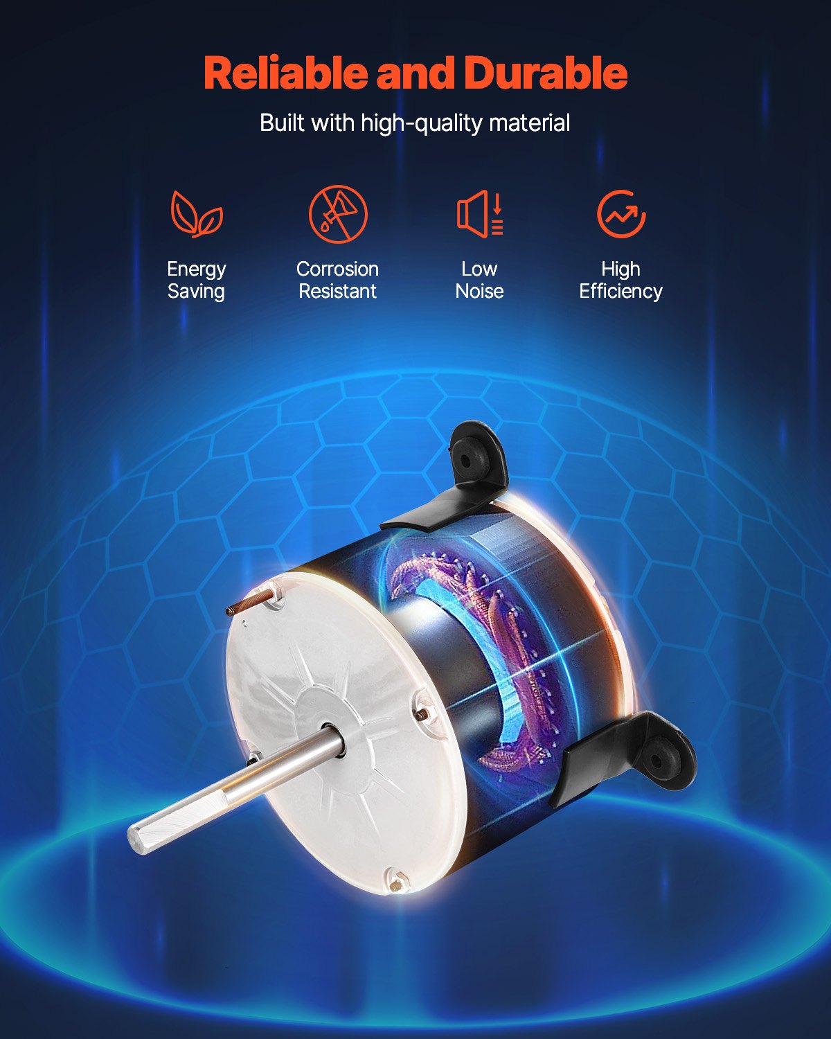 3108706.916 RV AC Fan Motor Compatible with Dometic Brisk Air I Model - Single Phase, 1/5HP AC115V 2.6A 1650 RPM (3 Speeds)