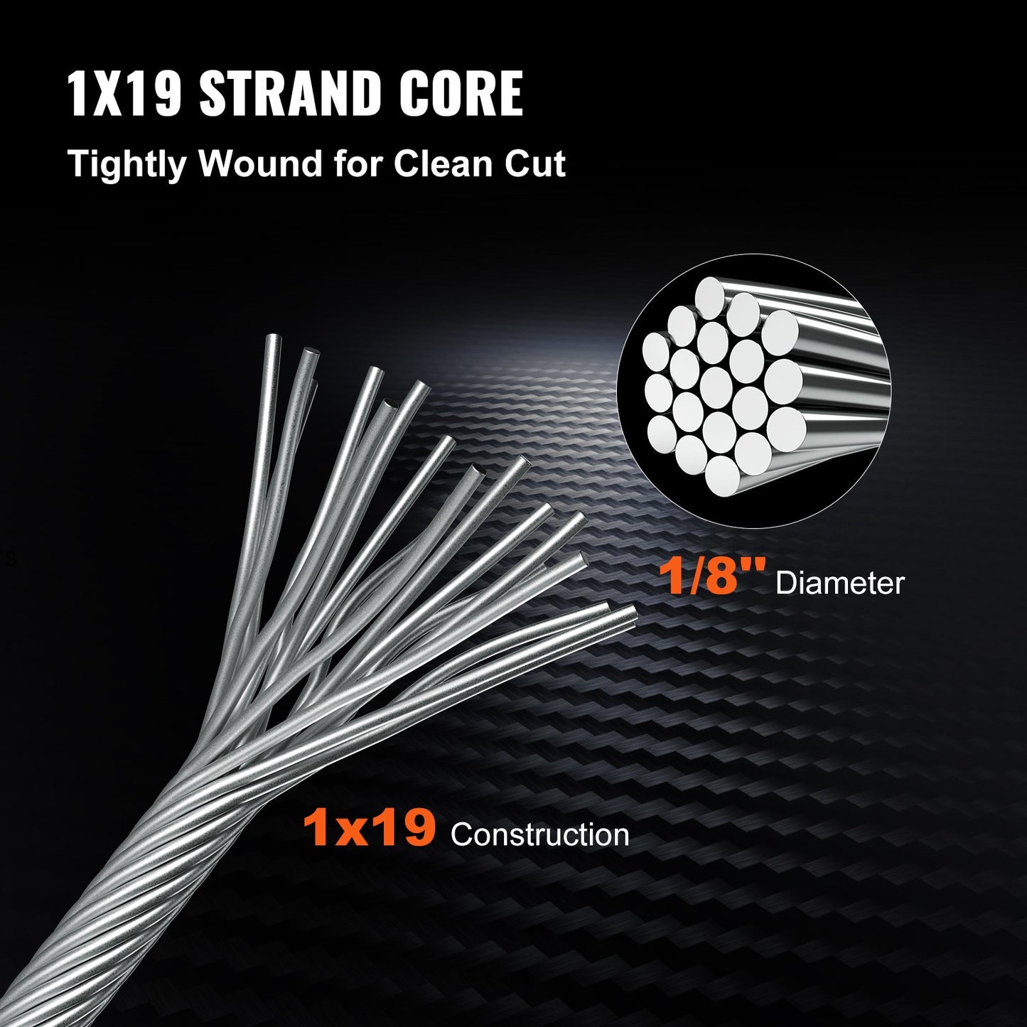 316 Stainless Steel Cable 1/8" 1x19 Steel Cable Wire Rope 150M/500FT Cable Railing Transport Wire Rope Cable for Railing Decking DIY Balustrade(150M)