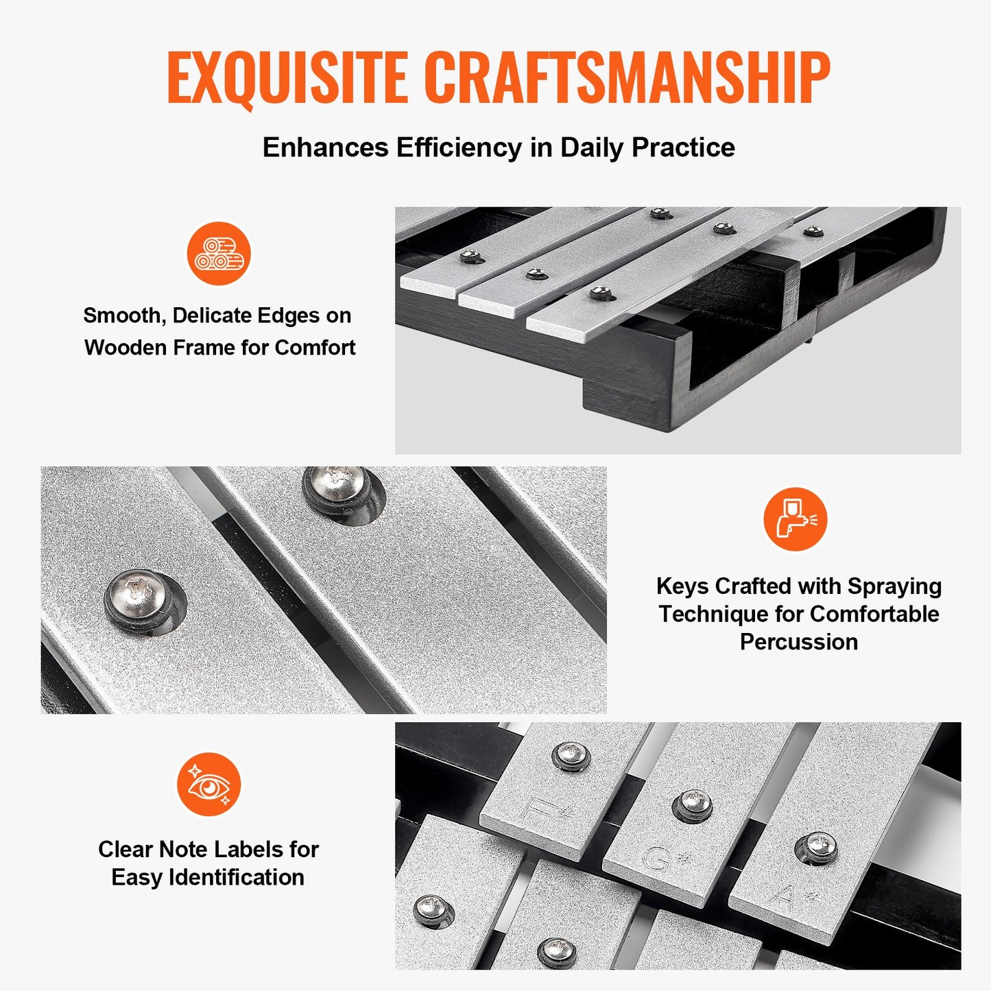 32 Note Klockspel Xylophone Bell Kit med klubbor, trumpinnar och väska