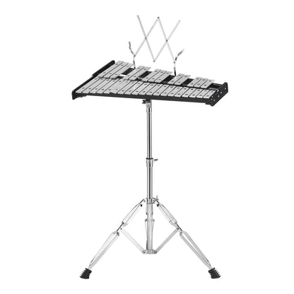 32-Noten-Glockenspiel-Xylophon-Glockenset mit Schlägeln, Trommelstöcken und Ständer
